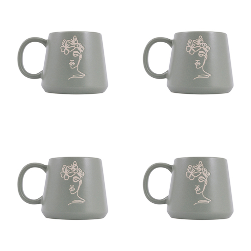 4PK Splosh Heartfelt Mindfulness 440ml Stoneware Mug Coffee/Tea Cup - Green