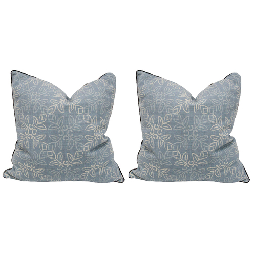 2PK LVD Farmhouse Damask Polylinen Cushion Pillow 50x50cm Square