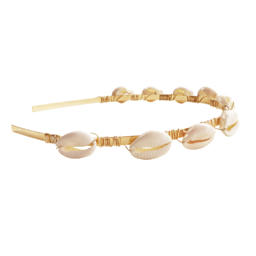 Culturesse Thea 14cm Shell Delight Headband - White/Gold