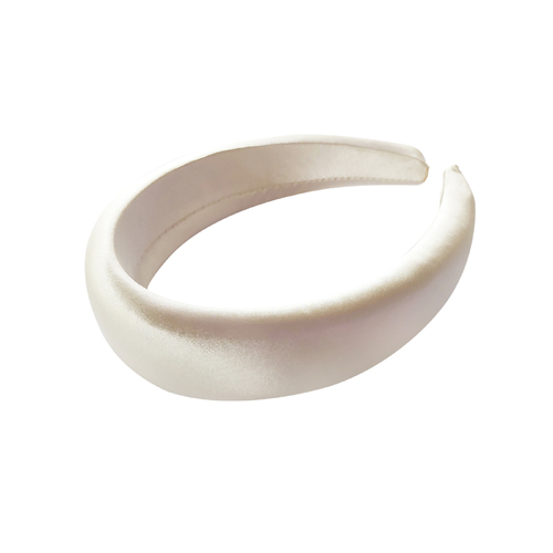 Culturesse Krislyn Satin Silky 15.8cm Headband - White