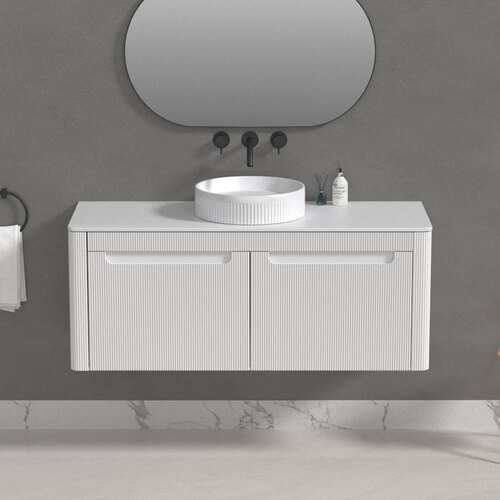 Haven Home Sorrento Wall Hung Vanity 1200mm White With Sintered Stone Top 