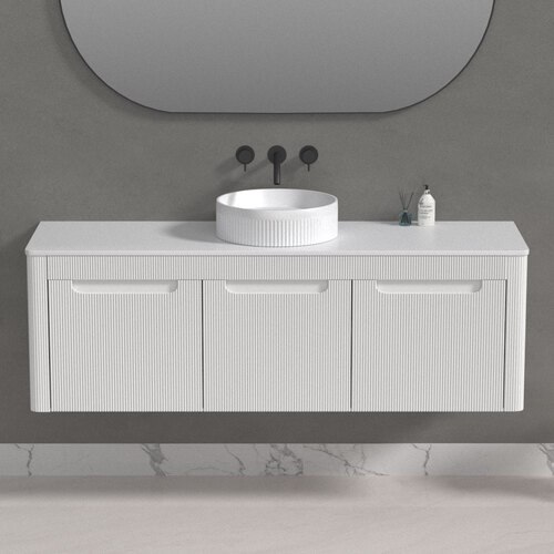 Haven Home Sorrento Wall Hung Vanity 1500mm White With Sintered Stone Top 