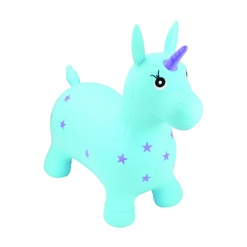 Happy Hopperz Turquoise Unicorn Kids/Childrens Bouncer Playtime Toy 12m+