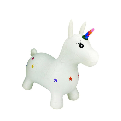 Happy Hopperz White Unicorn Kids/Childrens Bouncer Playtime Toy 12m+