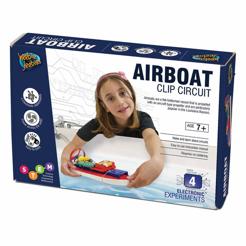 Heebie Jeebies Clip Electric Circuit Airboat Kids Science Toy Set 7+