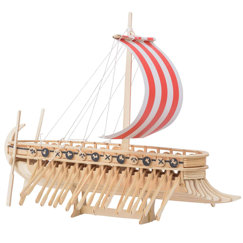 130pc Heebie Jeebies Fearless Dragon Viking Ship 3D Puzzle Building Kit 8+