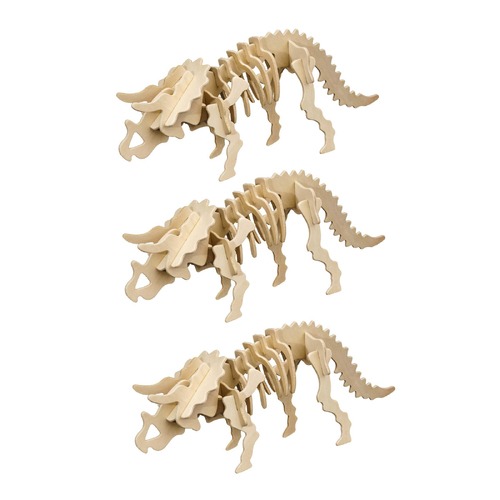 3PK Heebie Jeebies Triceratops Small Wood Kit 33cm x 25.4cm 6-8y+