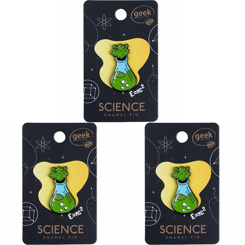 3PK Geek Culture Science Enamel Pin Badge/Brooch - Beaker