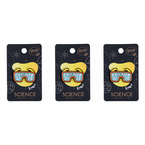 3PK Geek Culture Science Enamel Pin Badge/Brooch - Saftey Goggles