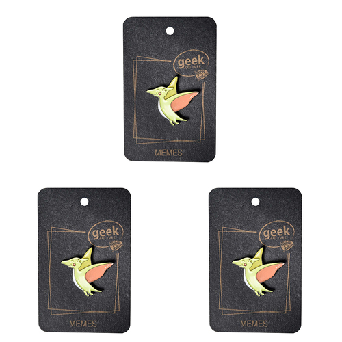 3PK Geek Culture Geek Culture Dinosaur Enamel Pin Badge - Pteranodon