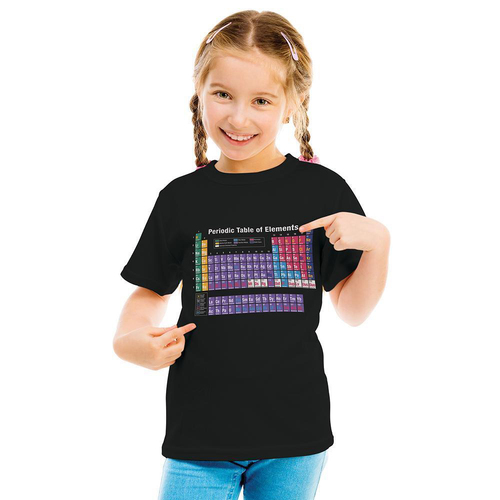 Geek Culture Kids Periodic Table Of Elements T-Shirt Size 4 Black