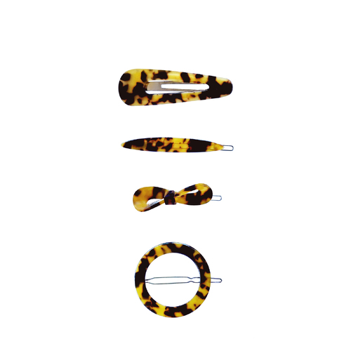 4pc Culturesse Taylor Acrylic Hair Clip Set - Leopard