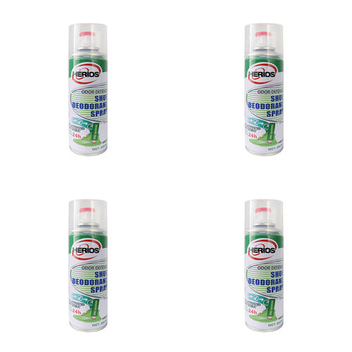 4PK Herios HM003 Shoe Deodorant Spray Odour Remover 200ml