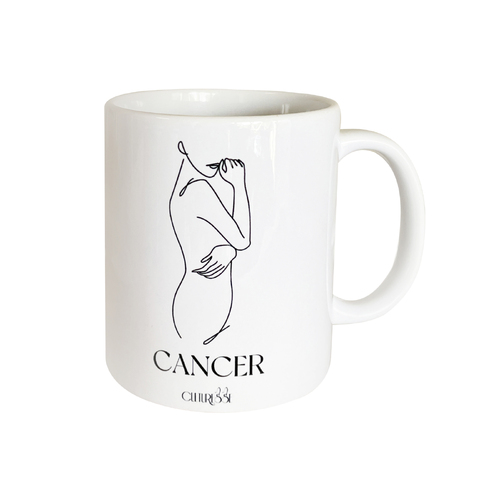 Culturesse She Is Cancer Zodiac Ceramic Muse Mug - White/Black