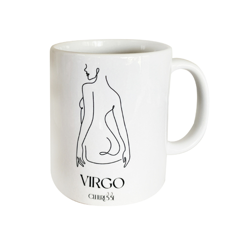 Culturesse She Is Virgo Zodiac Ceramic Muse Mug - White/Black