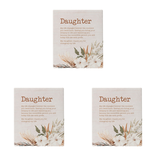 3PK Splosh Home Sweet Home Ceramic Daughter Verse Plaque 14cm