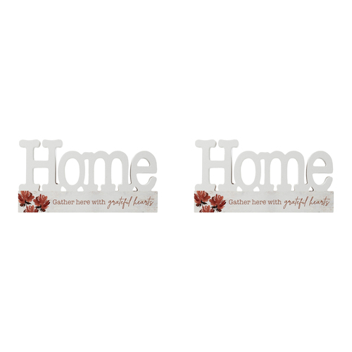 2PK Splosh Home Sweet Home Wooden Blockword Decor 21x10cm White