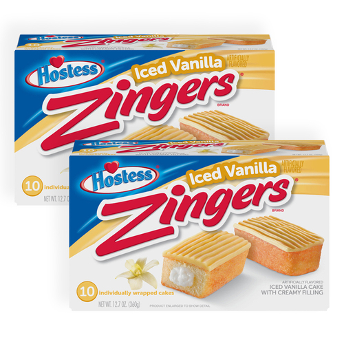 20pc Hostess Zingers Iced Vanilla Flavoured Cakes