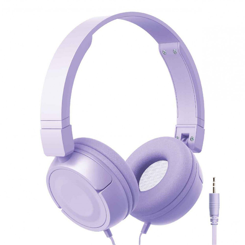 Laser Wired 3.5mm AUX On-Ear Headphones w/ 1.2m Cable - Lilac