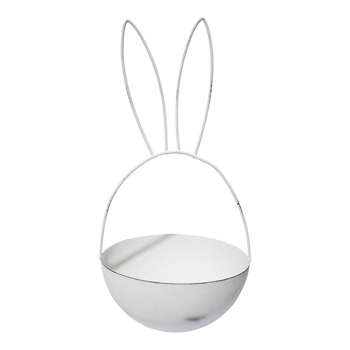 LVD Metal 29cm Rabbit Ears Bowl Kids Bedroom Organiser Large - White