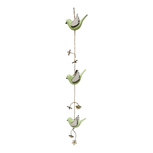 LVD Wood 65cm Hanging Bird Trail Home Decorative Ornament - Sage