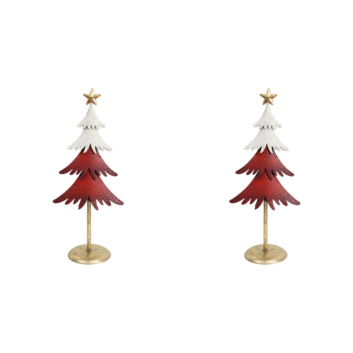 2PK LVD 14x32cm Metal Xmas Tree Duo Home/Living Room Display Decor