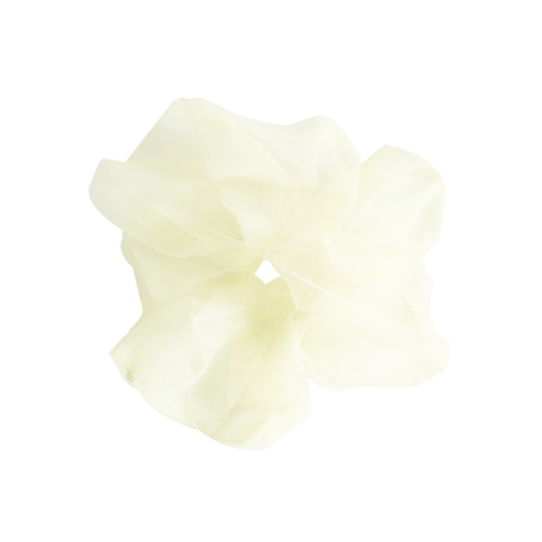 Culturesse Naya 16cm Oversized Satin Scrunchie - Cream