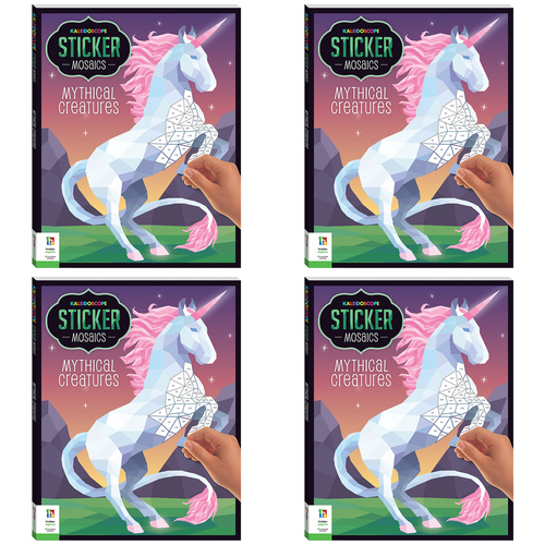 4PK Kaleidoscope Sticker Mosaics Mythical Creatures Kids Craft Kit 8y+