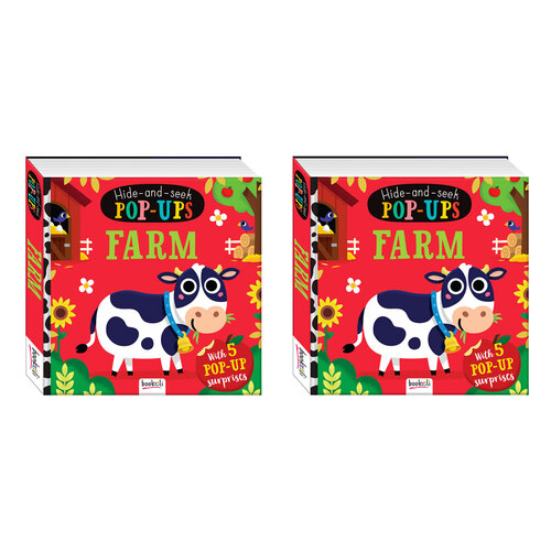 2PK Bookoli Hide & Seek Pop-Up: Farm Childrens Book 1+