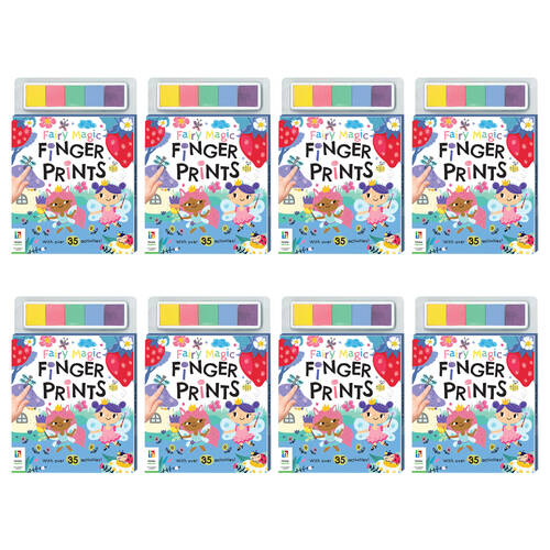 8PK Kaleidoscope Fairy Magic Finger Prints/Paint Book 3y+