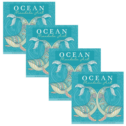 4PK Townhouse Mandala Poster Art: Ocean Decorative Kids Craft