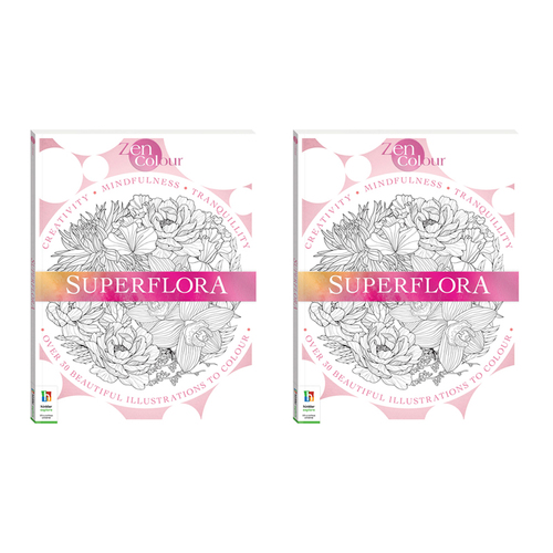 2PK Art Maker Zen Colour Superflora Activity Colouring Book