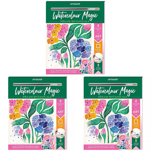 3PK Art Maker Watercolour Magic Dream Botanicals Art Kit