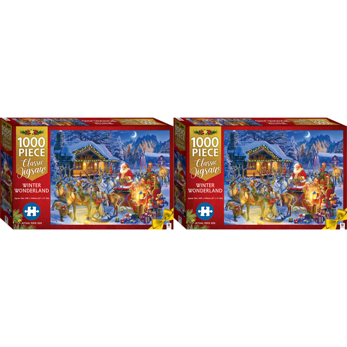 2x 1000pc Mindbogglers Winter Wonderland Jigsaw Puzzle 50x70cm