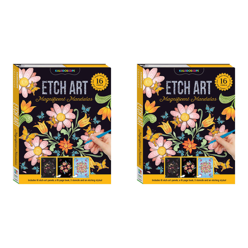 2PK Kaleidoscope Kids Etch Art Kit 29x23cm Magnificent Mandalas 8y+