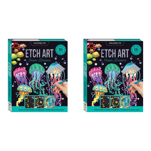 2PK Kaleidoscope Kids Etch Art Kit 29x23cm Ocean Dreams 8y+