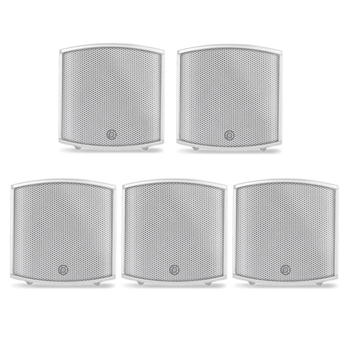 5PK Pure Acoustics 10cm/100W Mountable Cube Satellite Speaker - White