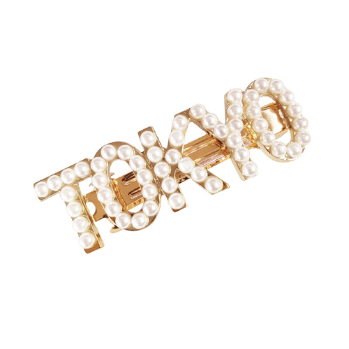 Culturesse Tokyo 5.3cm Pearly Statement Barrette - White/Gold