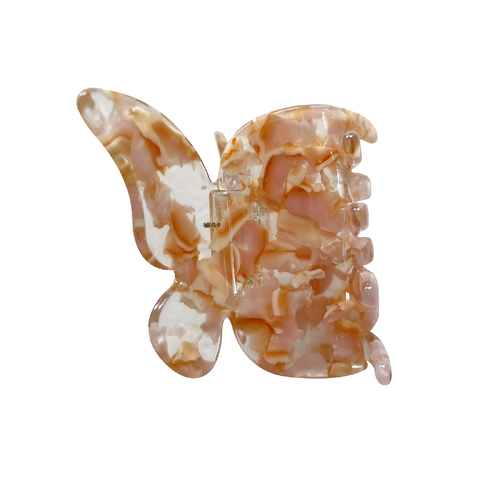 Culturesse Kana Butterfly 5.9cm Hair Claw - Apricot/Transparent