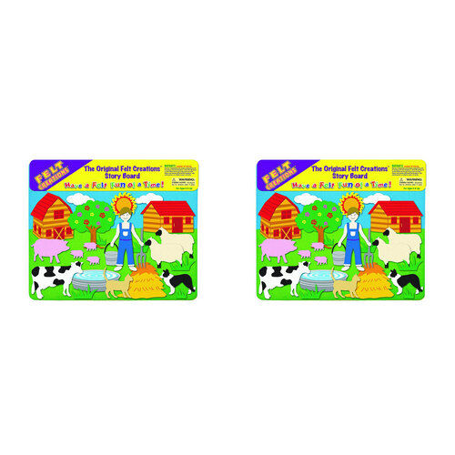 2x Felt Creations Farm Theme Kids/Children Fabric Art Kit 3y+