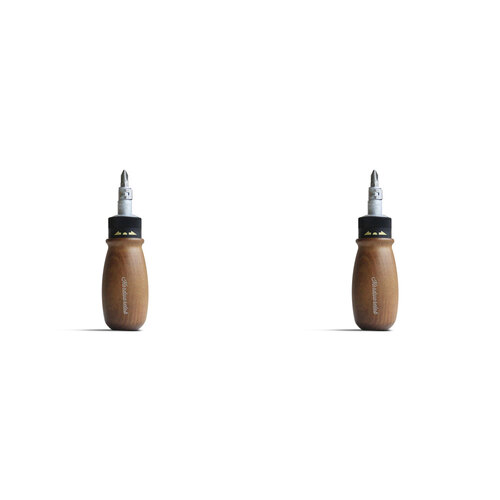 2PK HardwareLab Wooden Stubby Screwdriver Bit Set - Brown