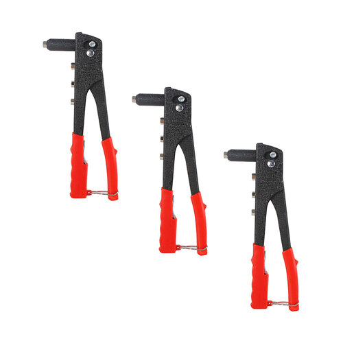 3x 60Pcs Promax Riveter Gun w/ Rivets Set Home Improvement DIY 27x11cm