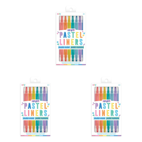 3x 8pc Ooly Double-Ended Pastel Marker Pen Drawing Set 6y+