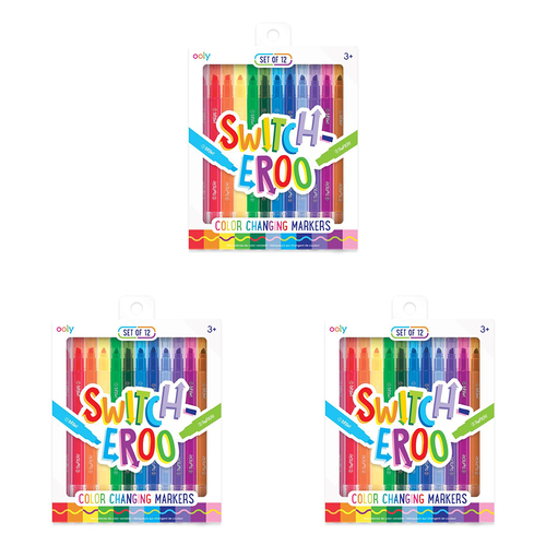 3x 12pc Ooly Switcheroos Colour Changing Marker Set 3y+