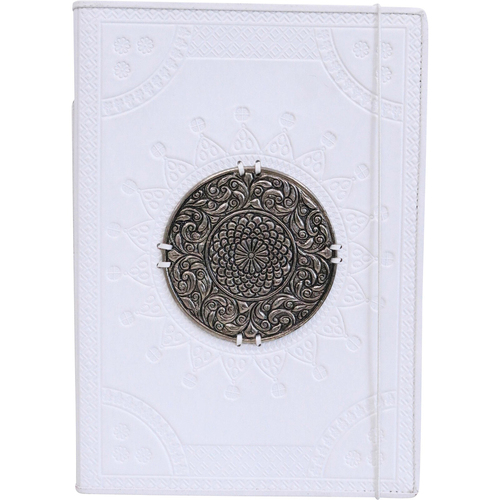 LVD Leather Note Book Medallion White Stylish Hard Cover Journal/Diary