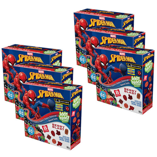 6x 8PK Iddy Biddy Spiderman Mixed Berry Gummies 960g