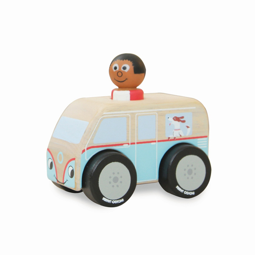 Indigo Jamm 10.5cm Mini Colin Campervan Kids Wooden Toy 18m+