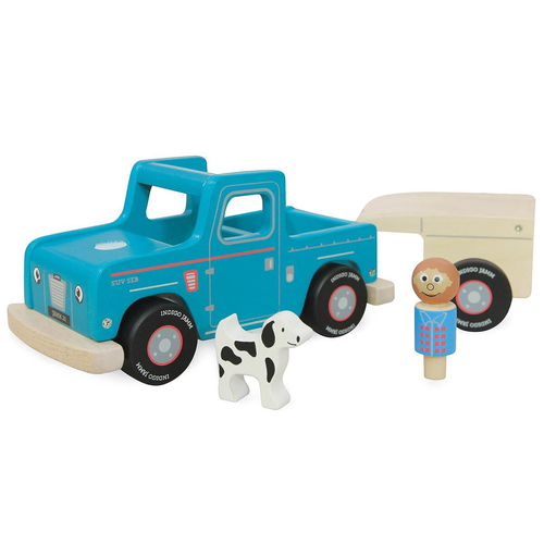 Indigo Jamm 28cm SUV Seb Farm 4x4 Kids Wooden Toy 18m+