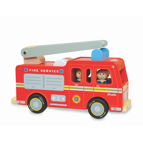 Indigo Jamm 28cm Freddie Fire Engine Kids Wooden Toy Set 18m+