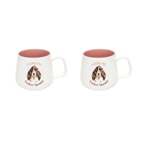 2PK Splosh I Love My Cocker Spaniel 12cm Dog Hot/Cold Drinking Ceramic Mug